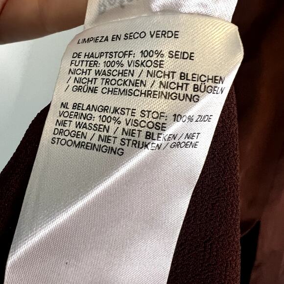 Reformation Melina Silk Maxi Dress Mahogany Brown Open Back Size 2 - Picture 7 of 9